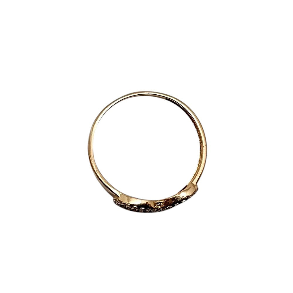 10K Yellow Gold Infinity Stone Ring Size 8