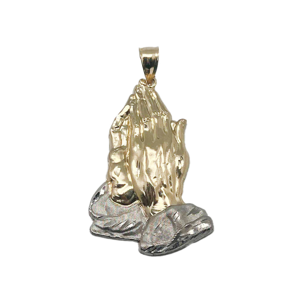 10K Yellow Gold Jesus Hand Pendant