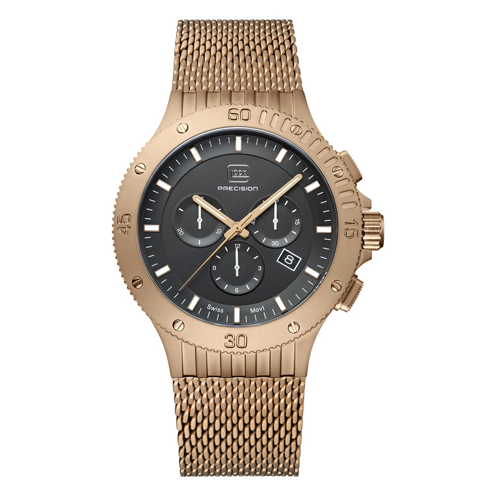 Glock Precision Men Watch Khaki Steel Case / Khaki Mesh Strap GW-42-1-24