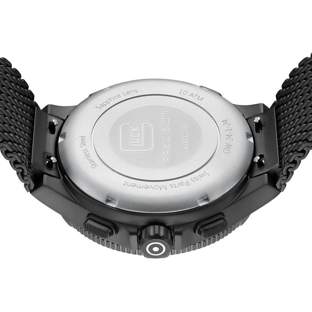 Glock Precision Men Watch. Black Steel Case / Black Mesh Strap GW-24-1-24