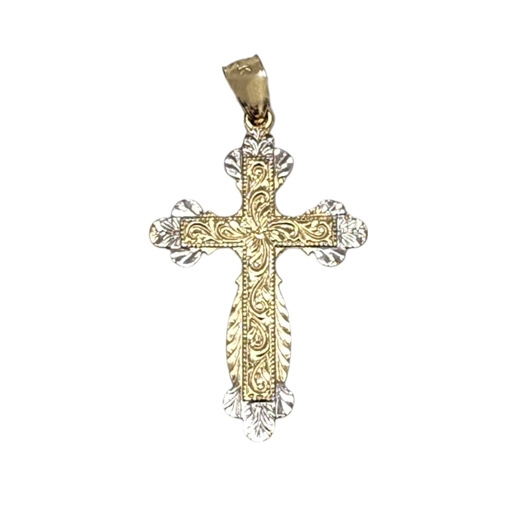 14K Yellow Gold Cross Pendant Necklace