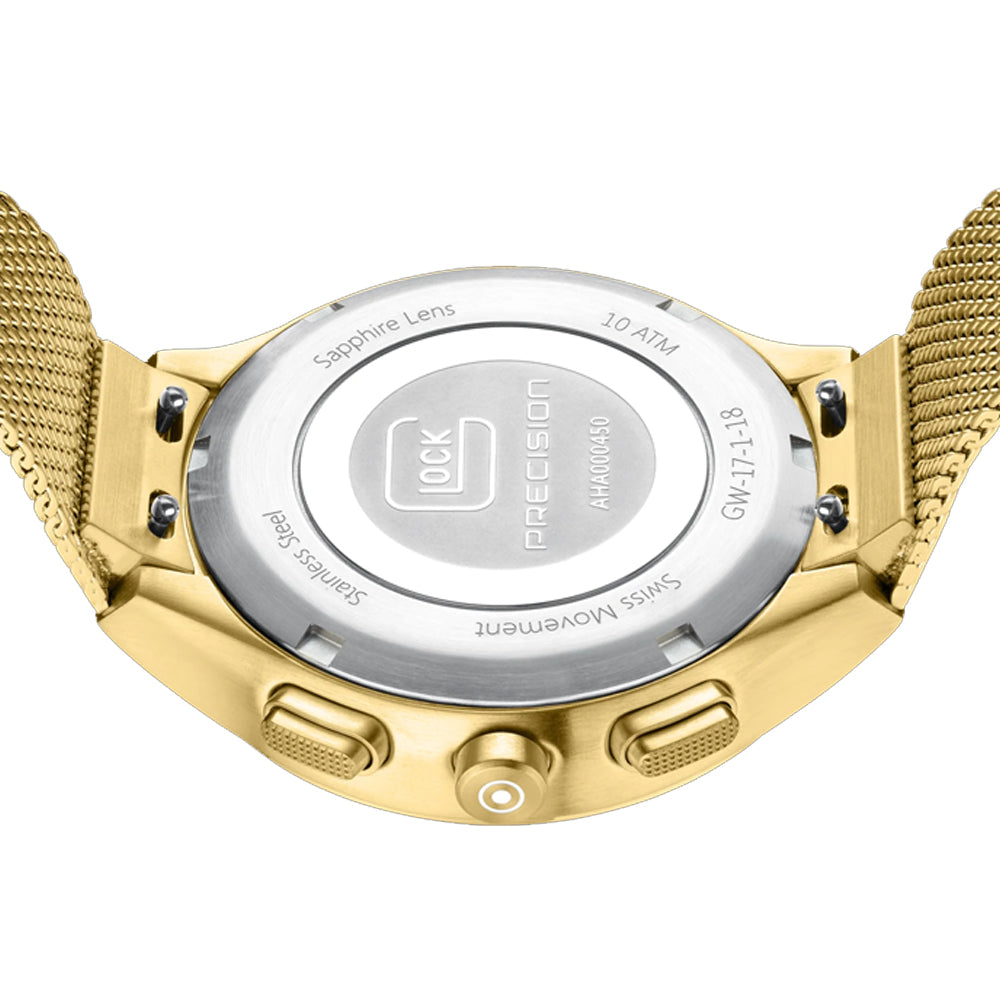 Glock Precision Men Watch Gold Steel Case / Gold Mesh Strap GW-17-1-28