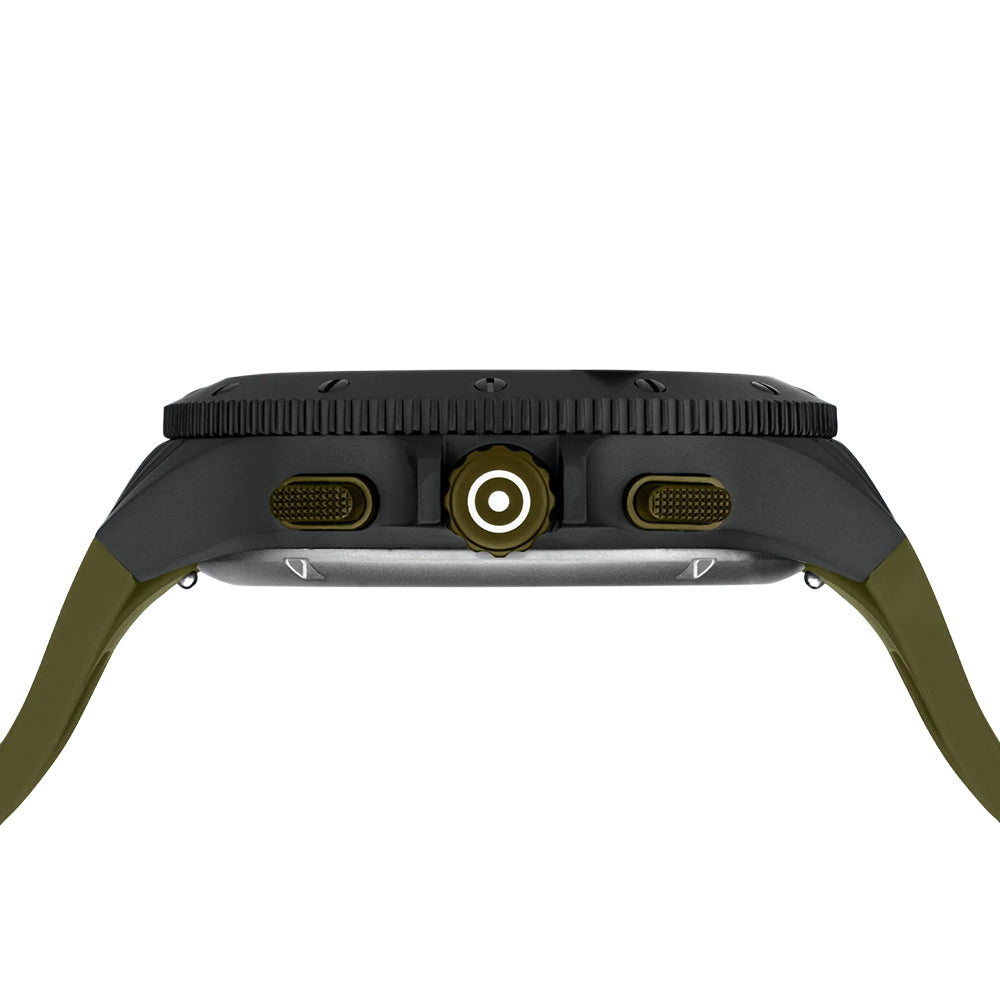 Glock Precision Men Watch Black Titatium Case / Green Silicone Strap GW-27-1-24