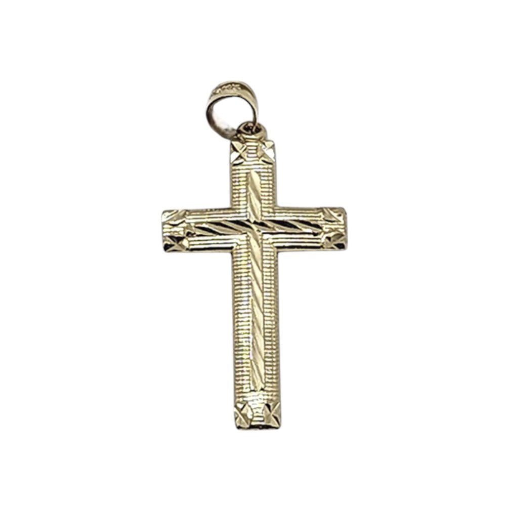 10K Yellow Gold Cross Pendant Necklace