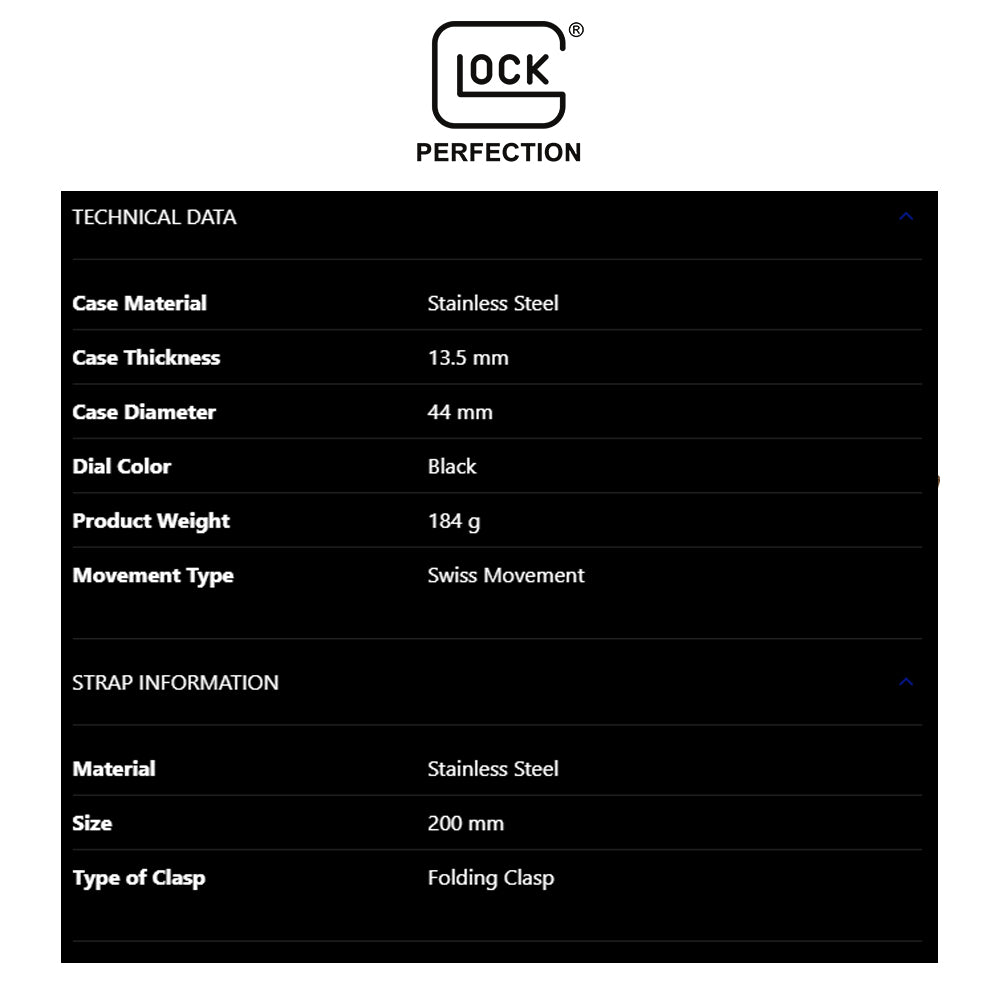 Glock Precision Men Watch Khaki Steel Case / Khaki Mesh Strap GW-42-1-24
