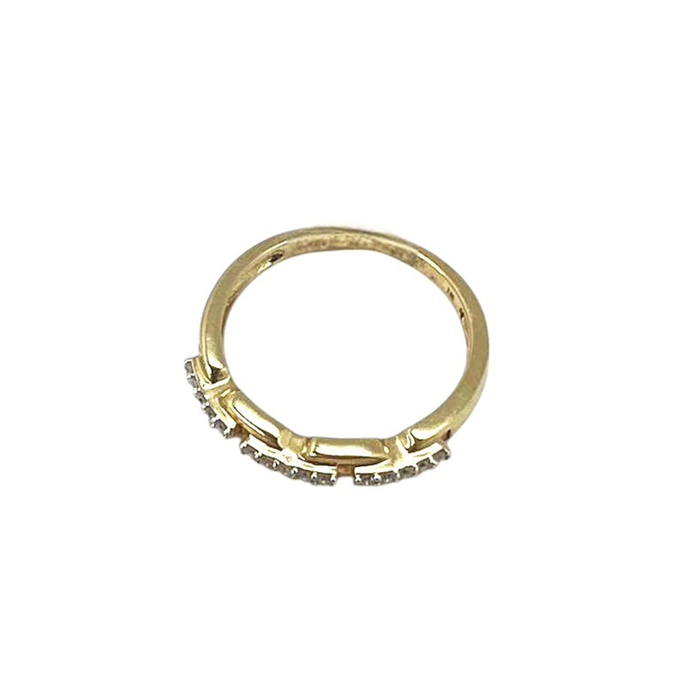 14K Yellow Gold 0.10Ct Round Diamond Ladies Band