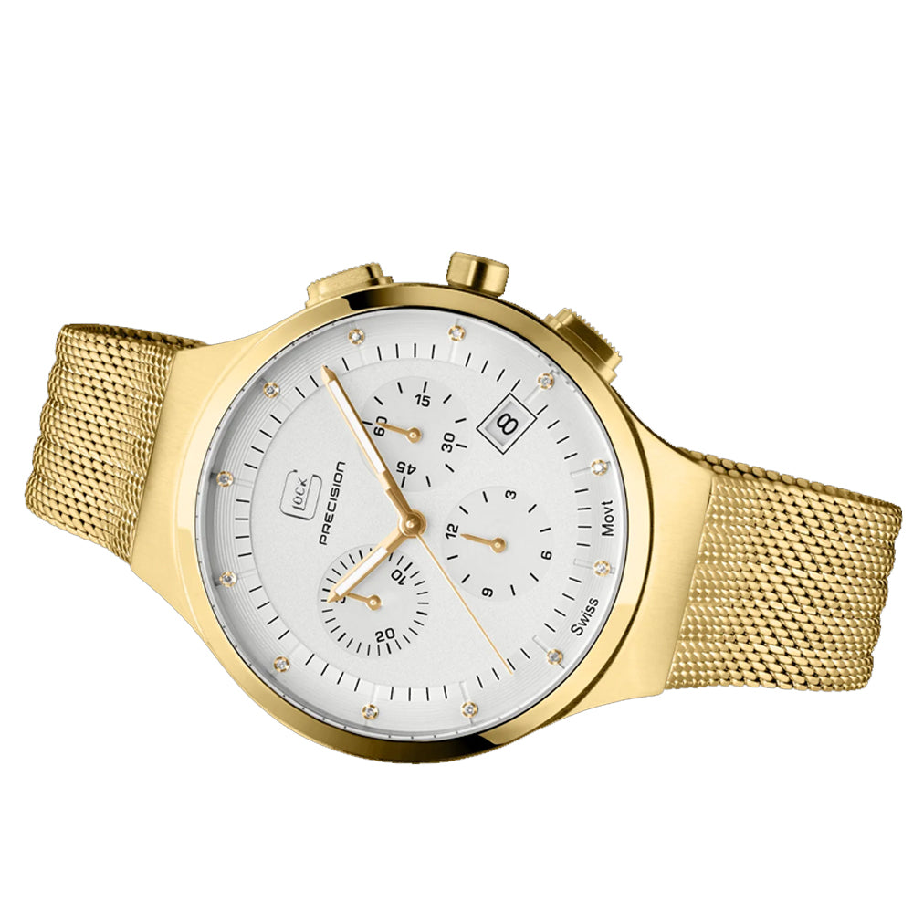 Glock Precision Men Watch Gold Steel Case / Gold Mesh Strap GW-17-1-28