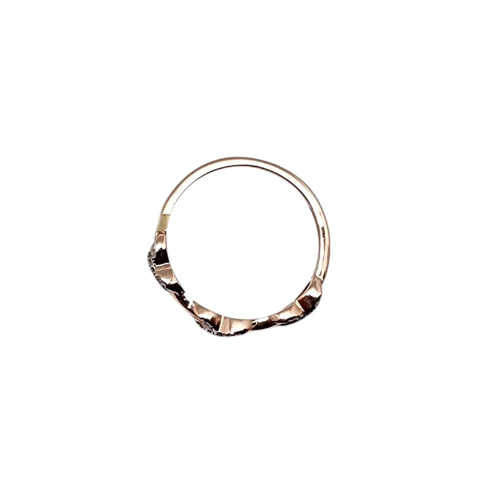 14K Rose Gold 0.10Ct Round Diamond Ladies Band