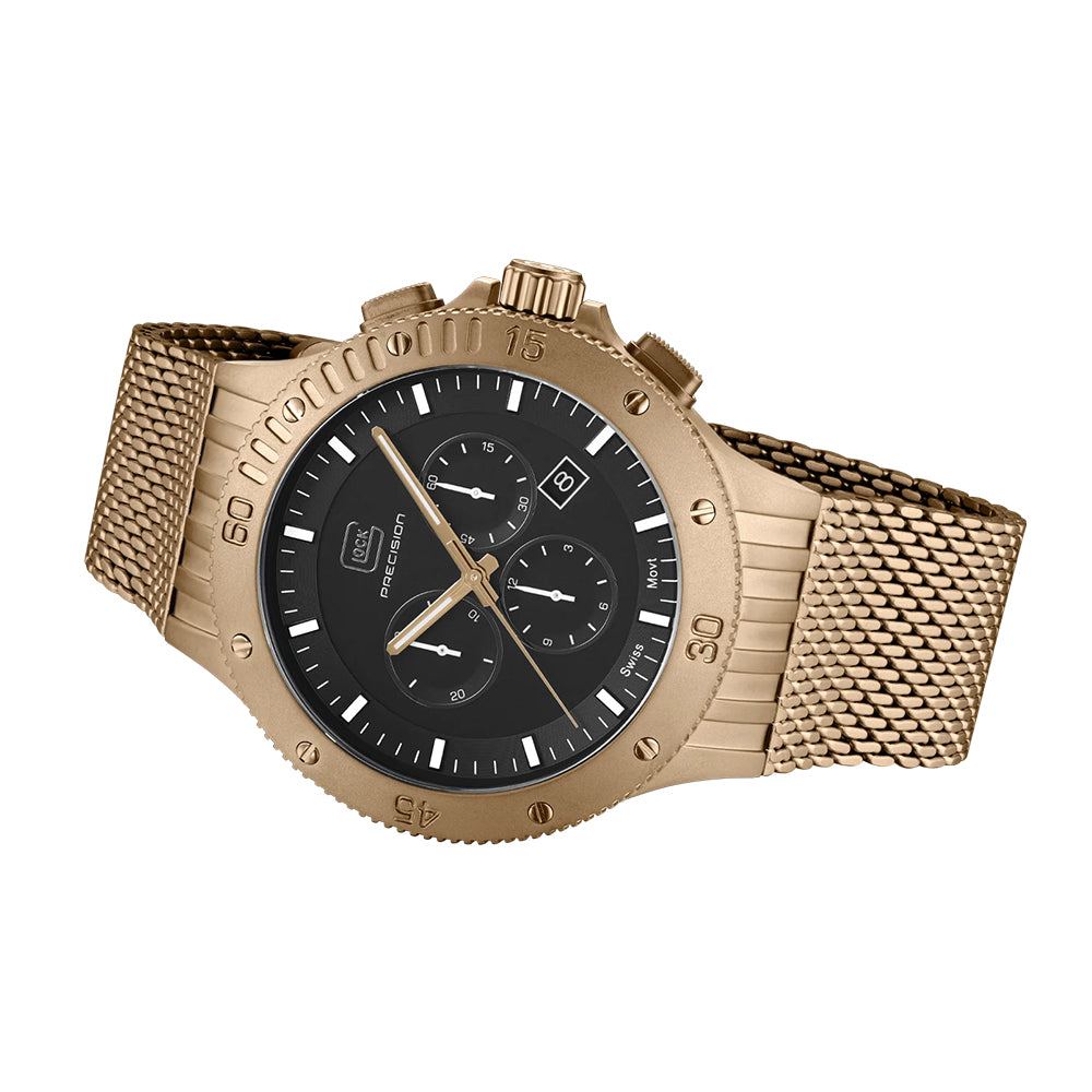 Glock Precision Men Watch Khaki Steel Case / Khaki Mesh Strap GW-42-1-24