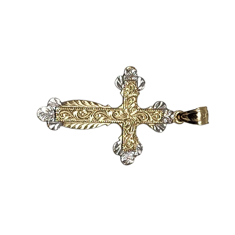 14K Yellow Gold Cross Pendant Necklace