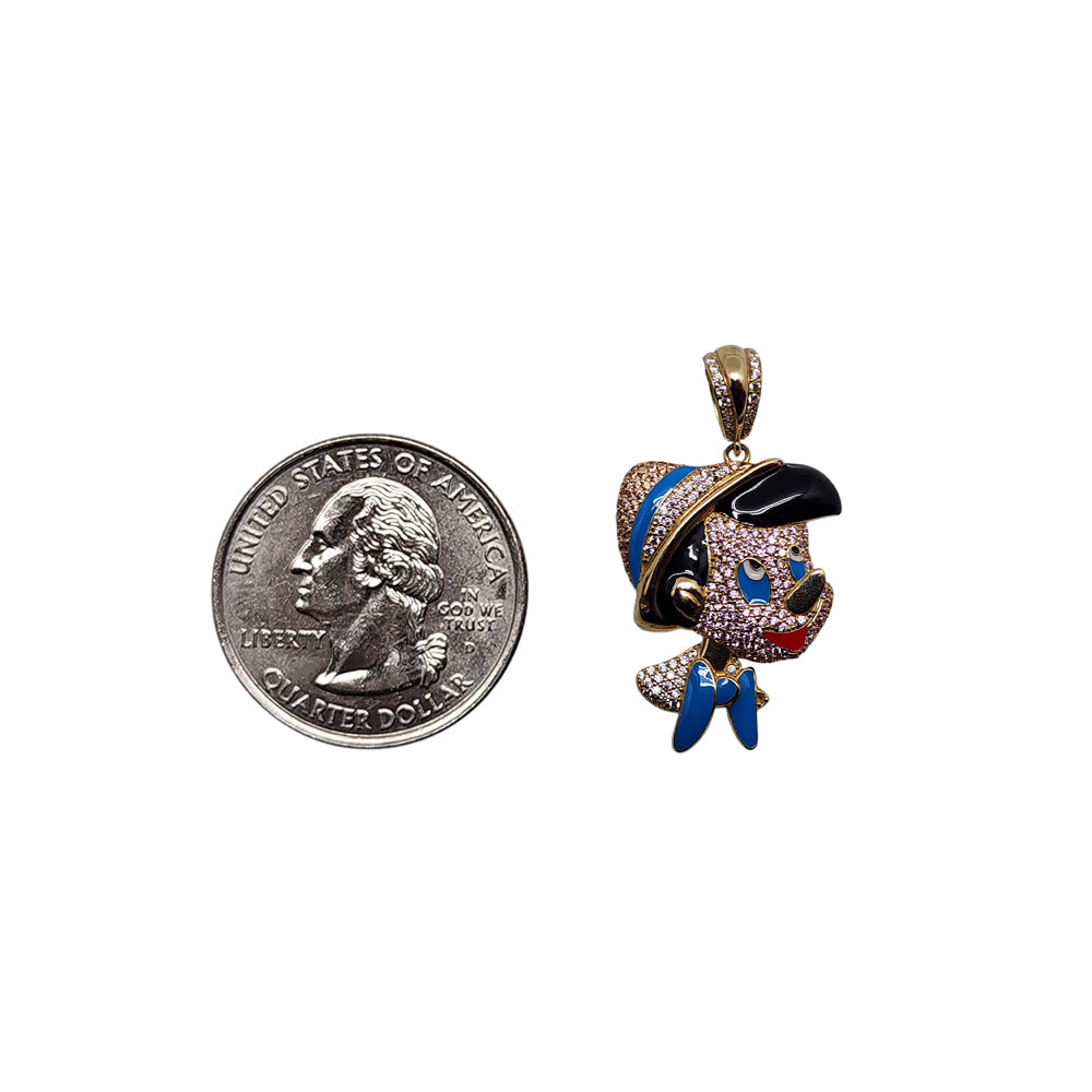 10K Yellow Gold Face Design Pendant
