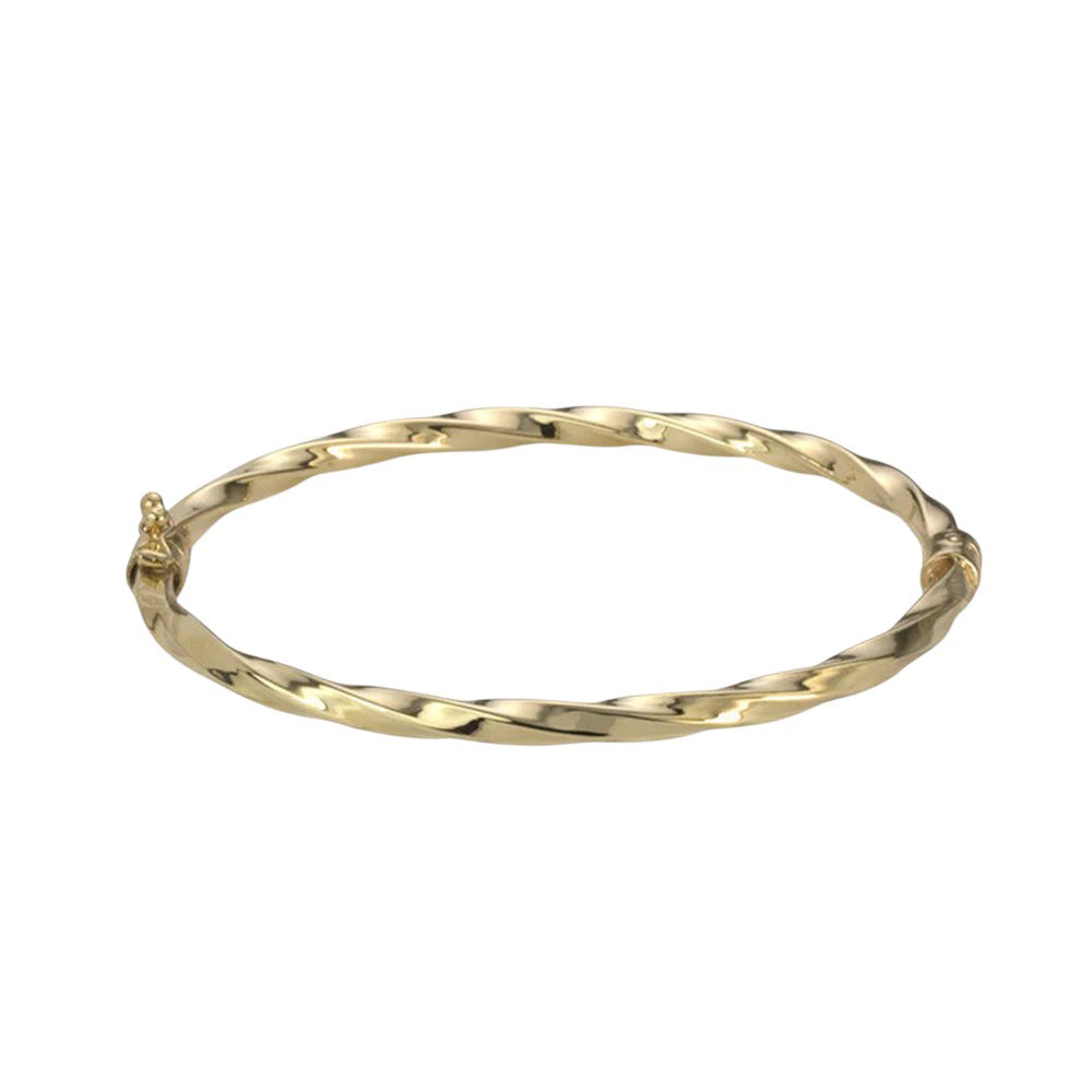14K Yellow Gold Twisted Band Bracelet 6.5'' x 0.5mm