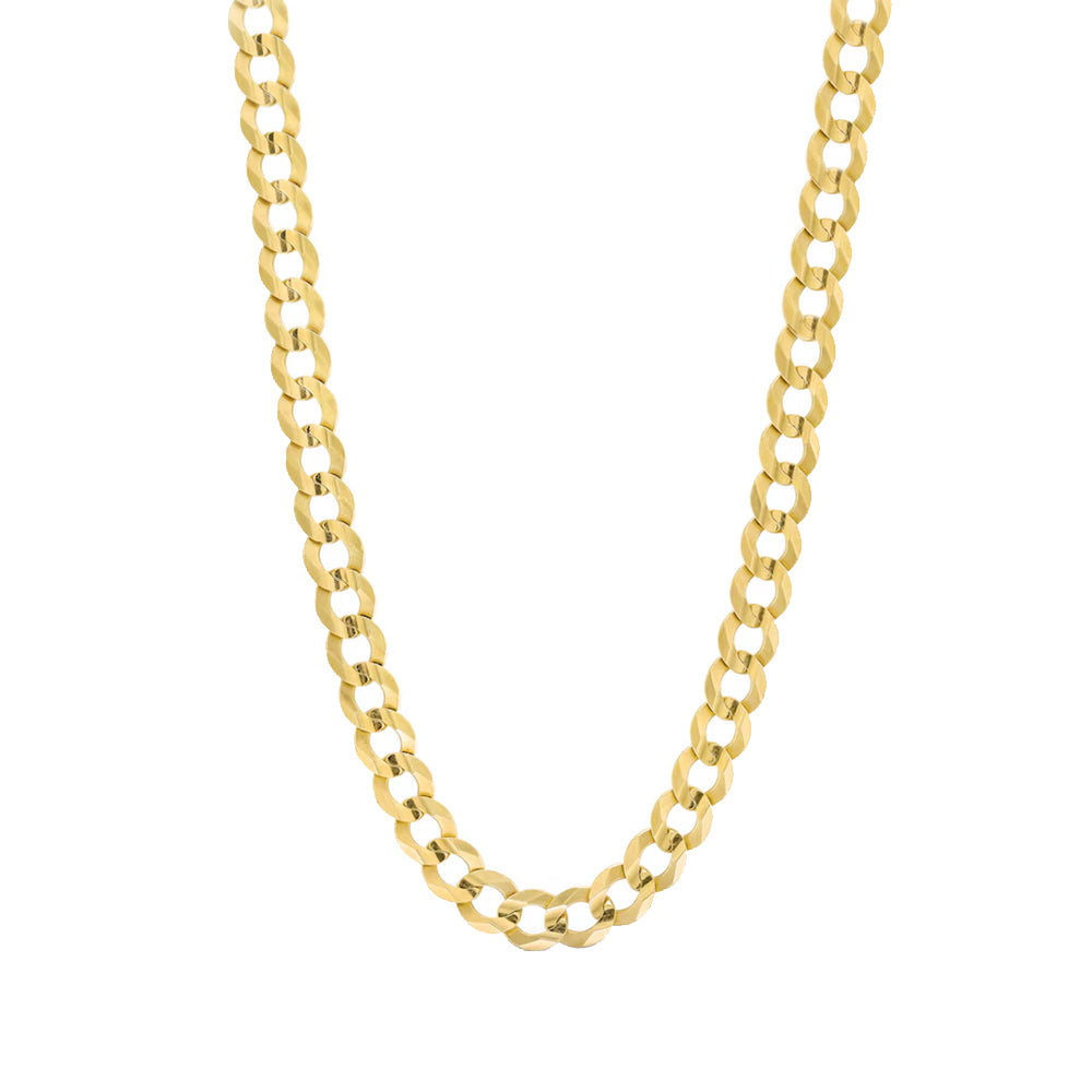 10K Yellow Gold Curb Hollow Chain 24'' x 4.5mm
