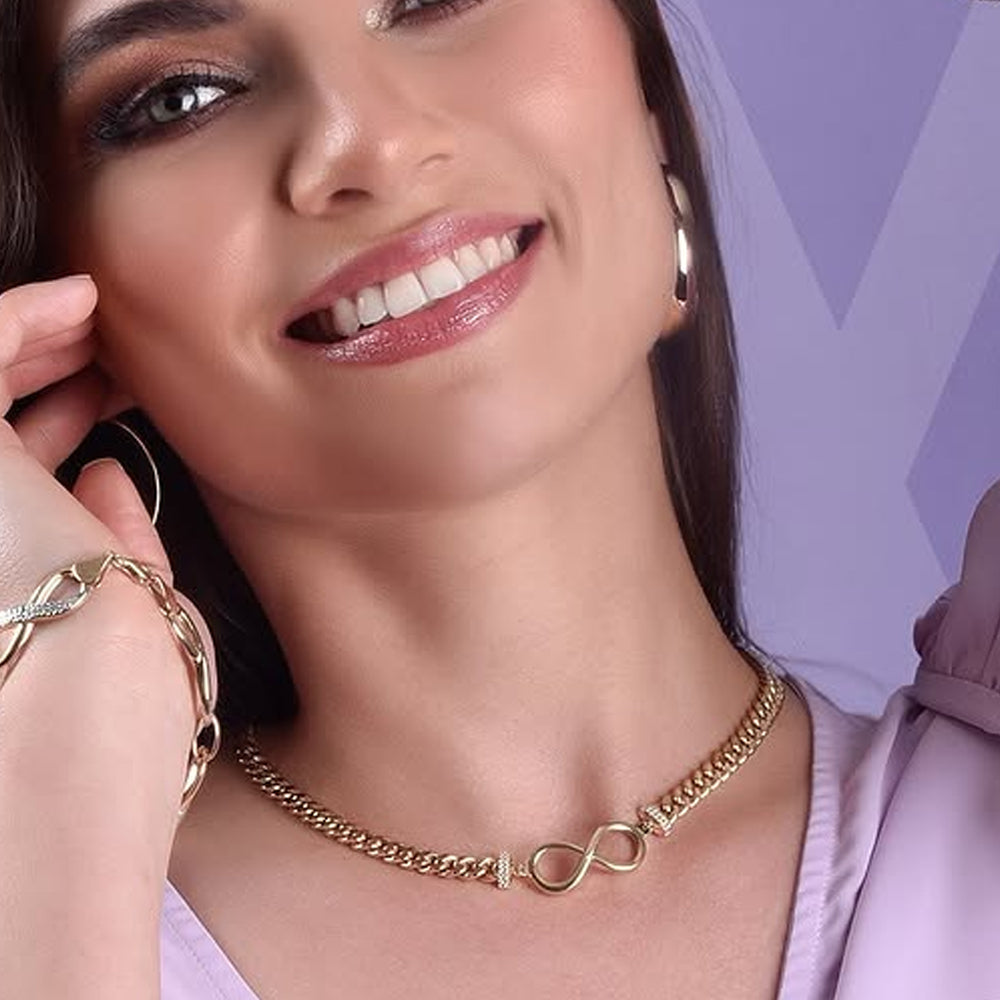 10K Yellow Gold Cuban Link Infinity Chain 16'' x 6.5mm