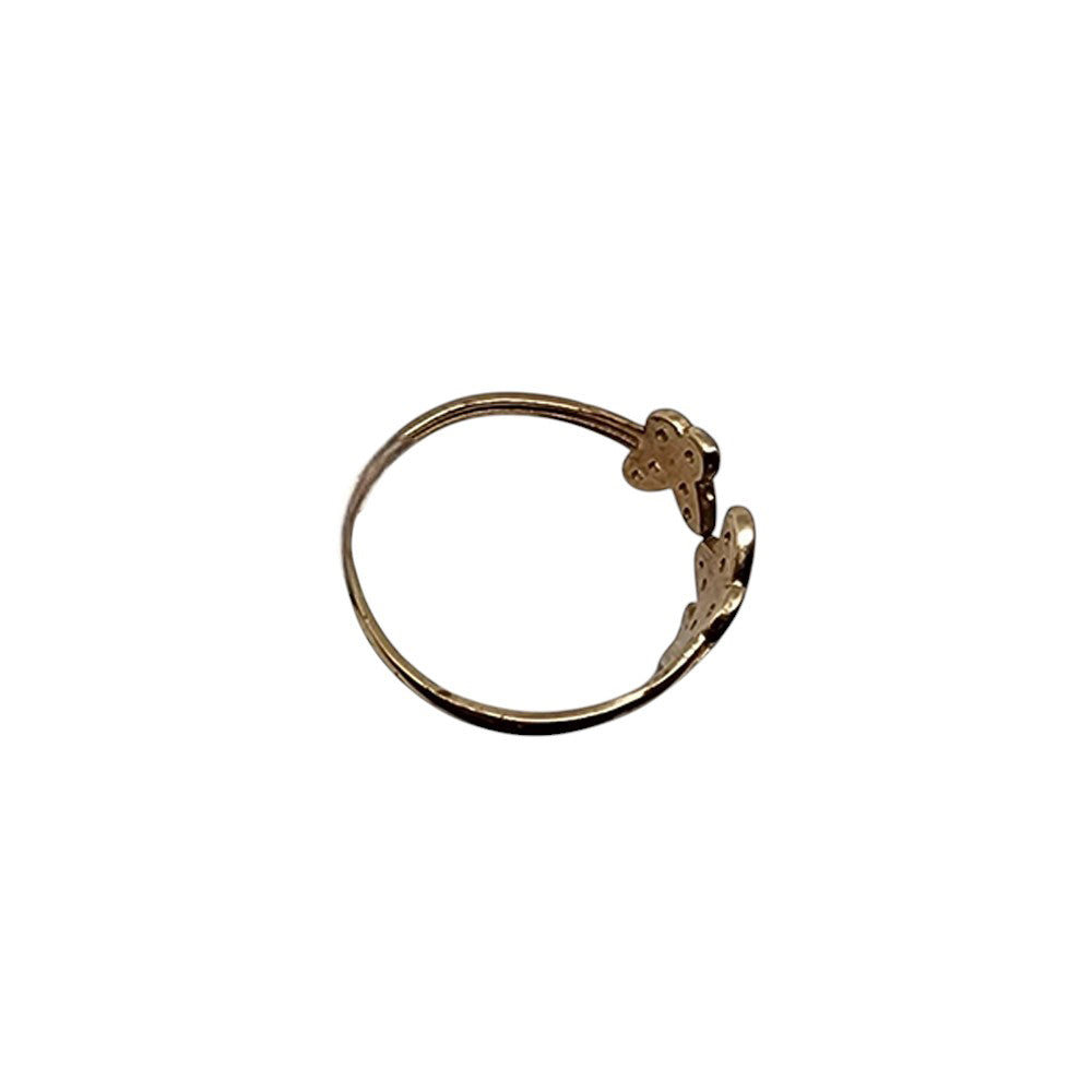 10K Yellow Gold Two Butterfly Stone Ring Size 7.5