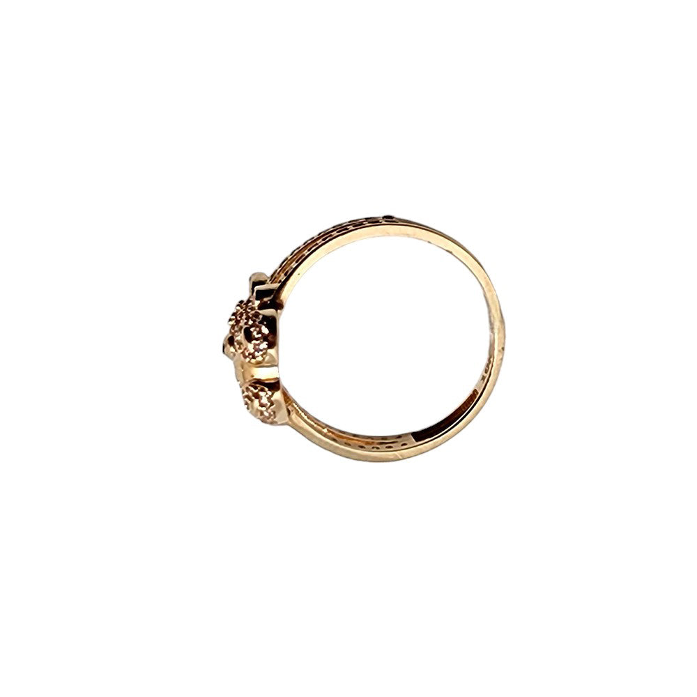 10K Yellow Gold Teddy Bear With Stone Ring Size 7