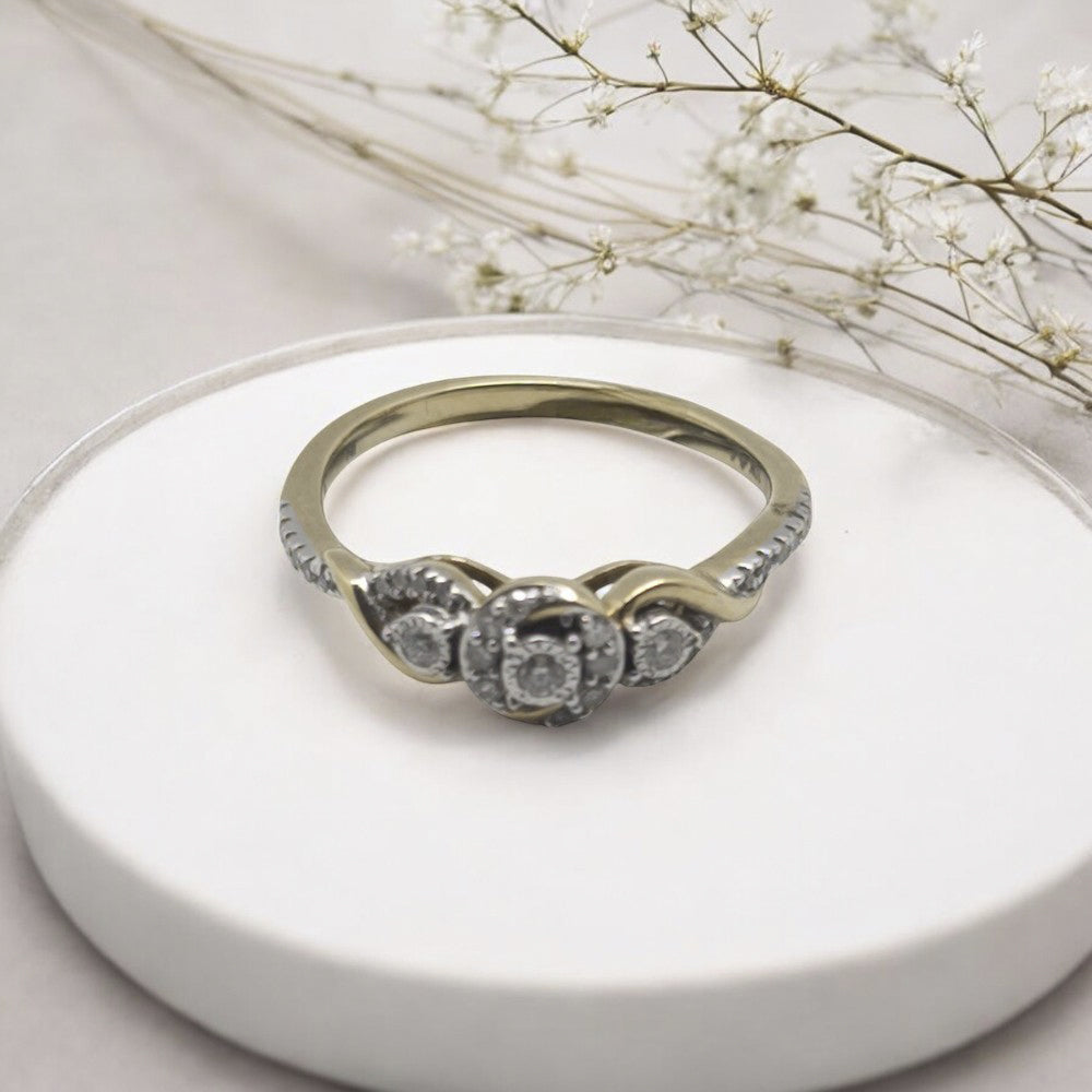10K Yellow Gold 0.20Ct Round Diamond Ladies Ring