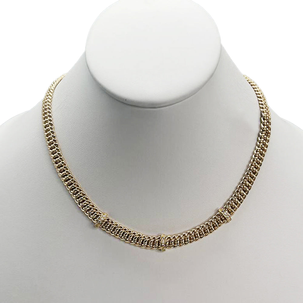 10K Yellow Gold Visantin Chain Necklace 17'' x 7mm