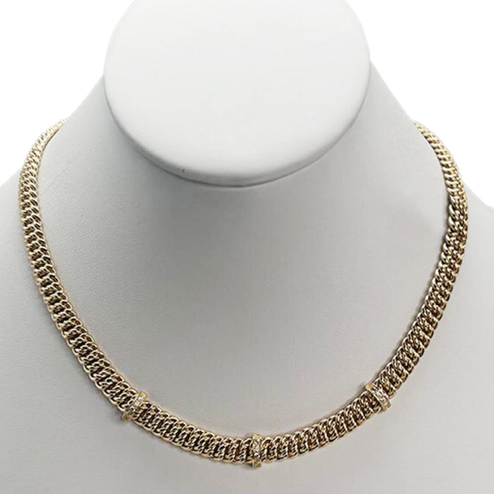 10K Yellow Gold Visantin Chain Necklace 17'' x 7mm