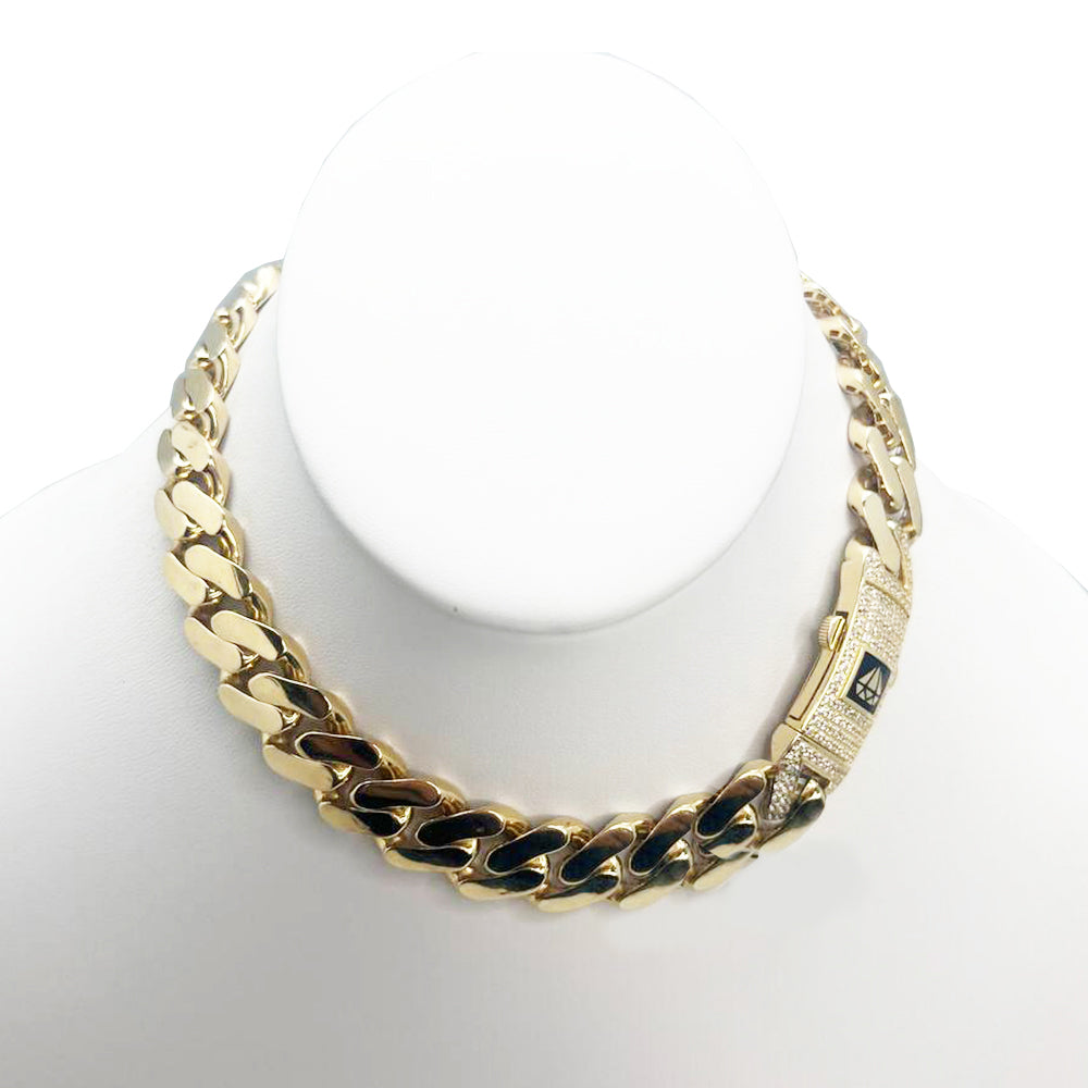 14K Yellow Gold Monaco Generic Chain 14.5'' x 15mm