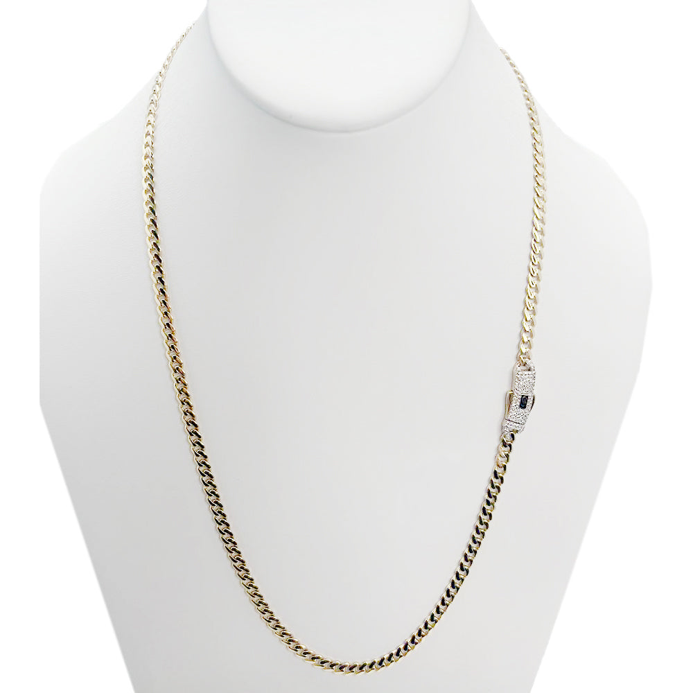10K Yellow Gold Monaco Chain Original Stone Lock 24'' x 4.5mm