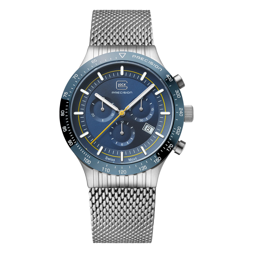Glock Precision Men Watch Silver Steel Case / Silver Mesh Strap GW-34-3-24