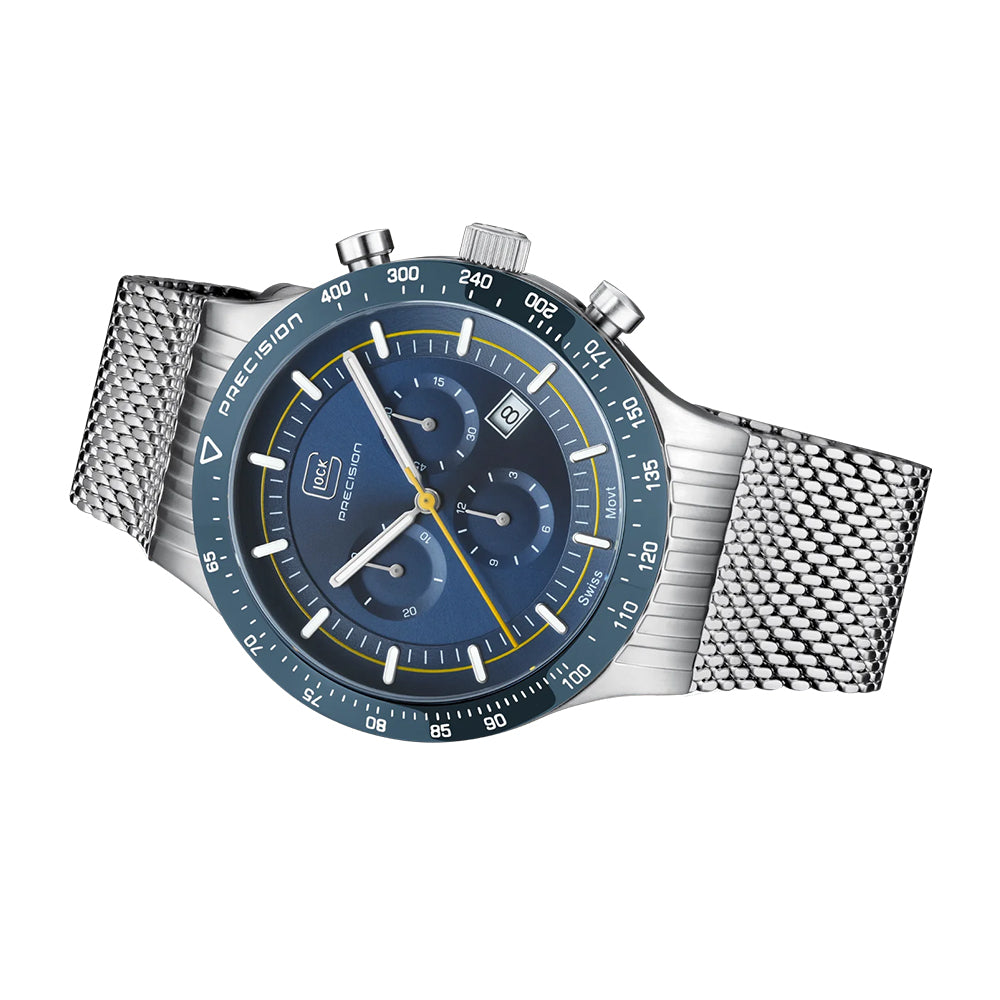 Glock Precision Men Watch Silver Steel Case / Silver Mesh Strap GW-34-3-24