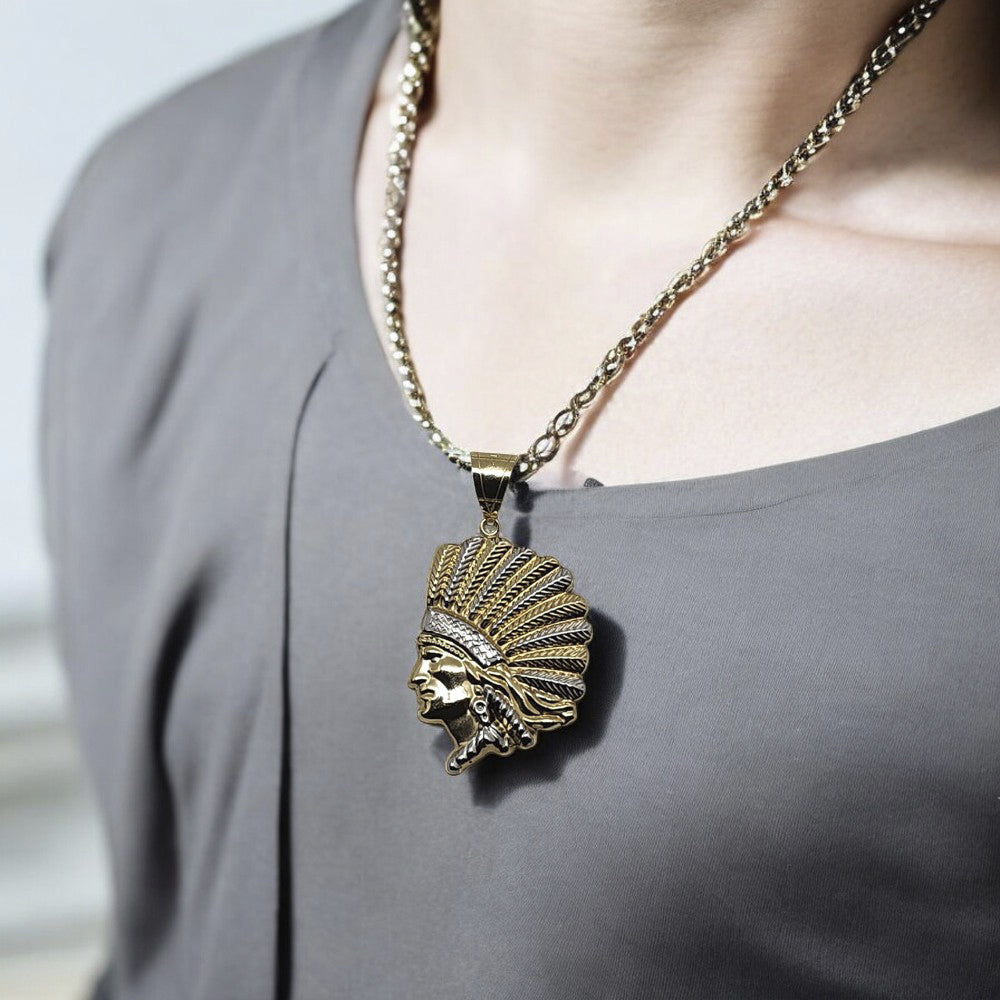 10K Yellow Gold Chieftain Pendant Necklace