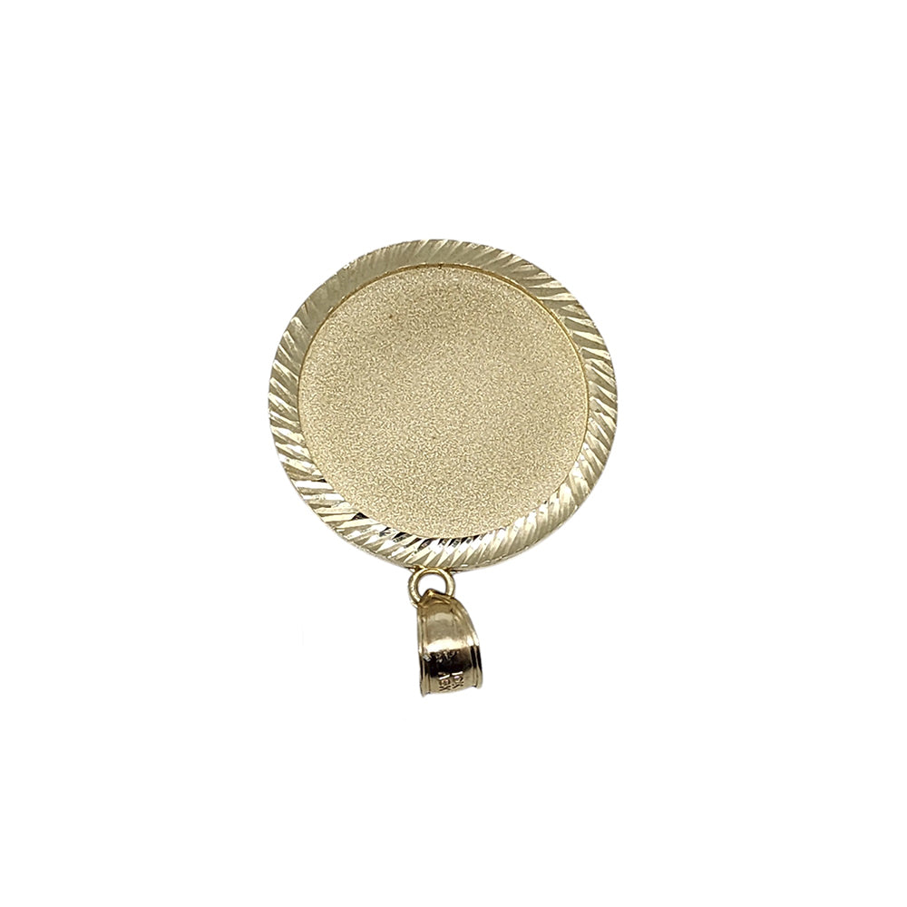 10K Yellow Gold Picture Charm Pendant Necklace Size 1.5