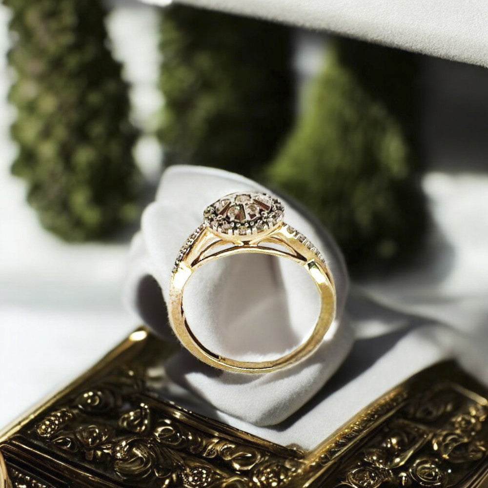 10K Yellow Gold 0.25Ct Round Diamond Ladies Ring