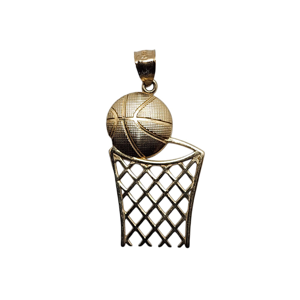 10K Yellow Gold Basket Net Pendant
