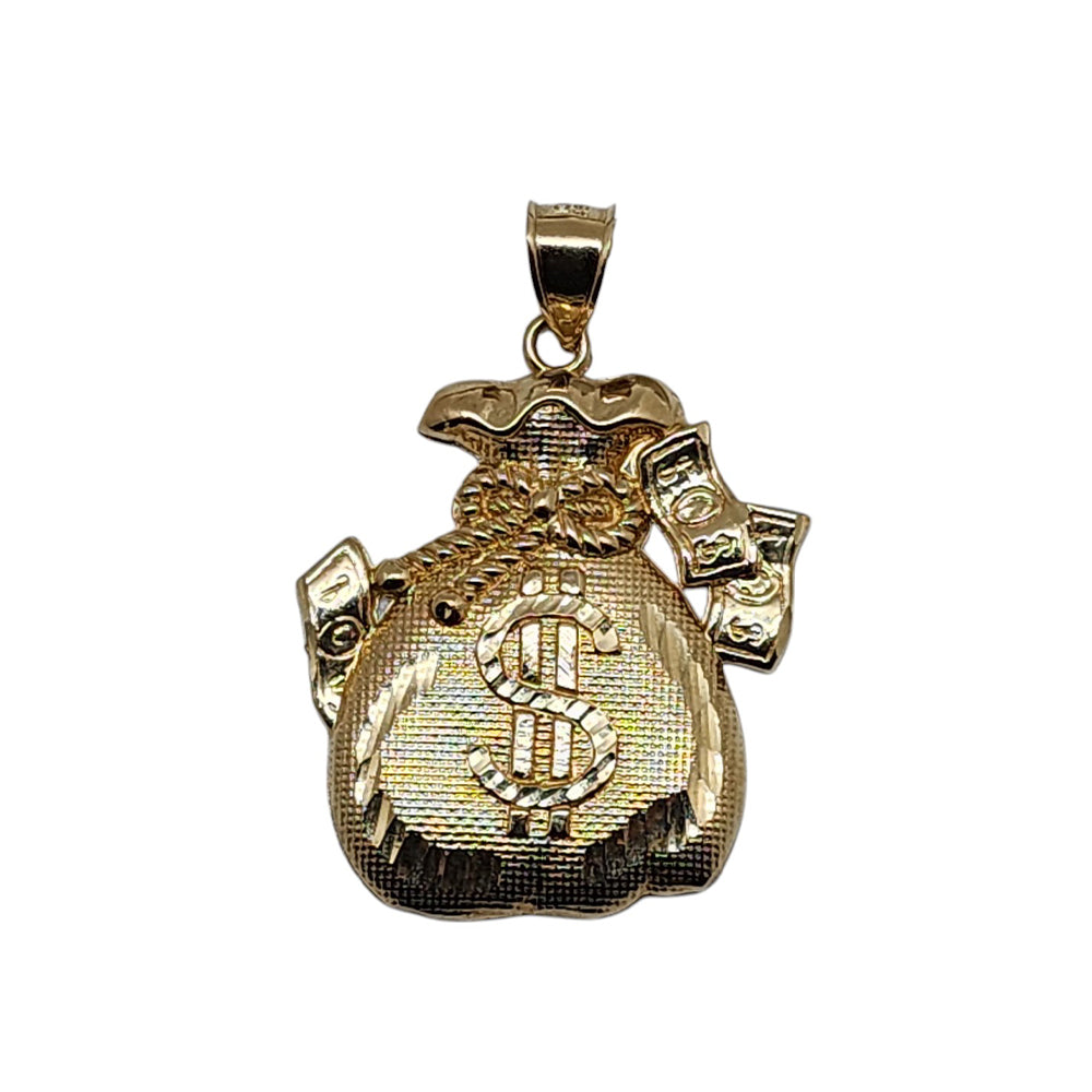 10K Yellow Gold Money Bag Pendant