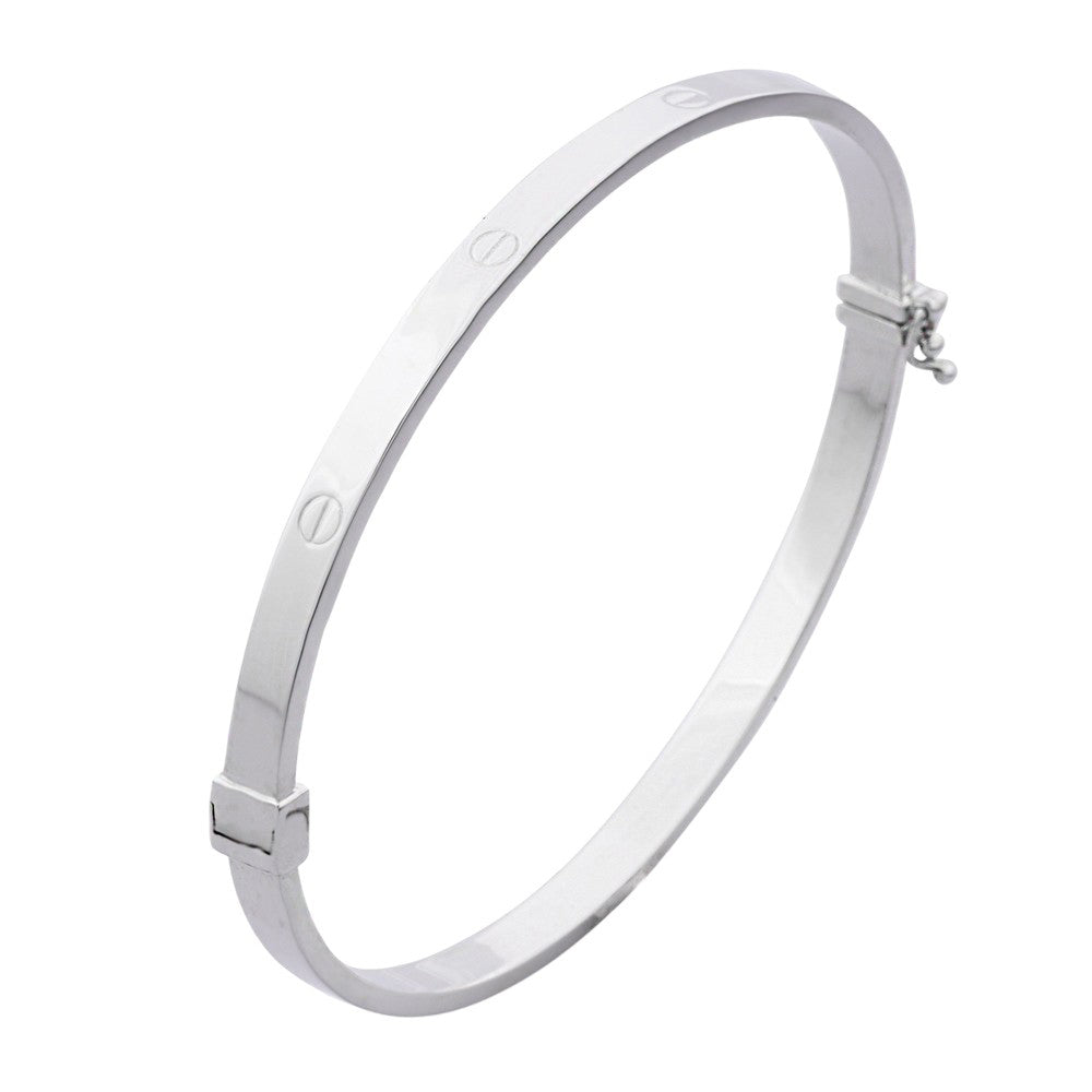 14K White Gold Oval Bracelet 7'' x 4mm