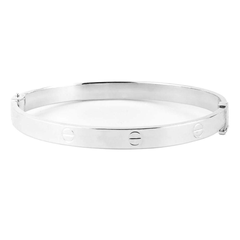 14K White Gold Oval Bracelet 7'' x 4mm
