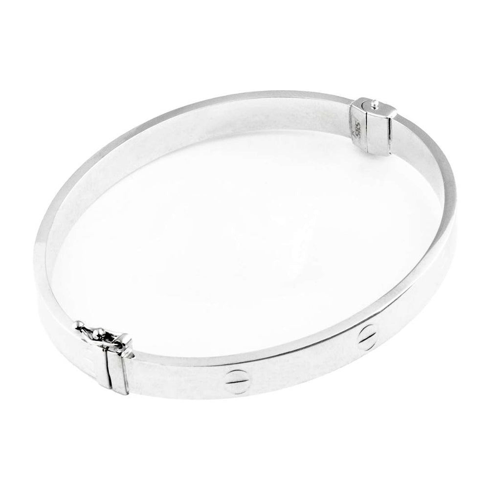 14K White Gold Oval Bracelet 7'' x 4mm
