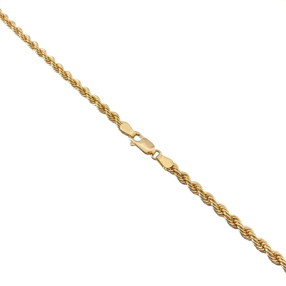 10K Yellow Gold Hollow Rope Chain Necklace 24'' x 4mm