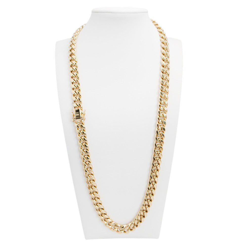 14K Yellow Gold Cuban Link Hollow Chain 24'' x 6.5mm, 33.8g