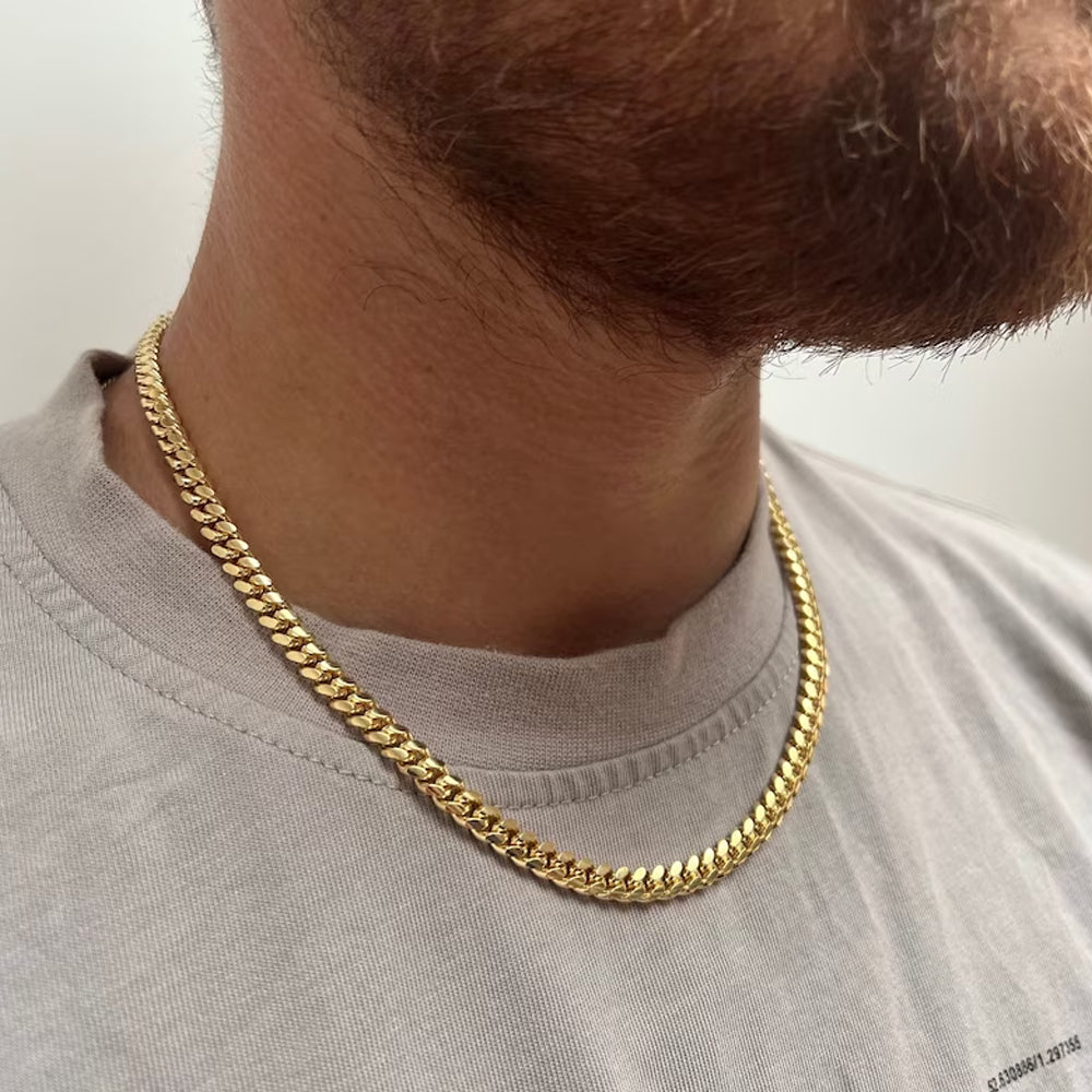 14K Yellow Gold Cuban Link Hollow Chain 24'' x 6.5mm, 33.8g