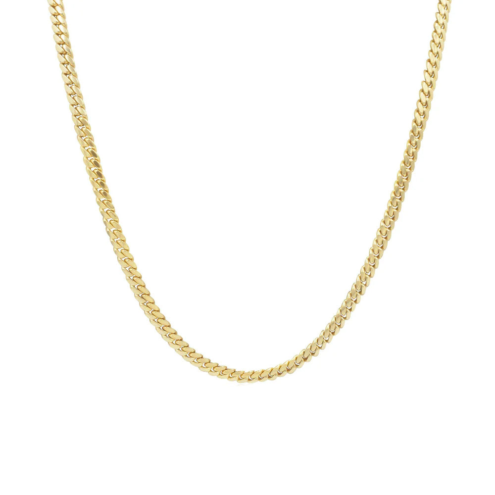 18K Yellow Gold Cuban Link Solid Chain 26'' x 3mm