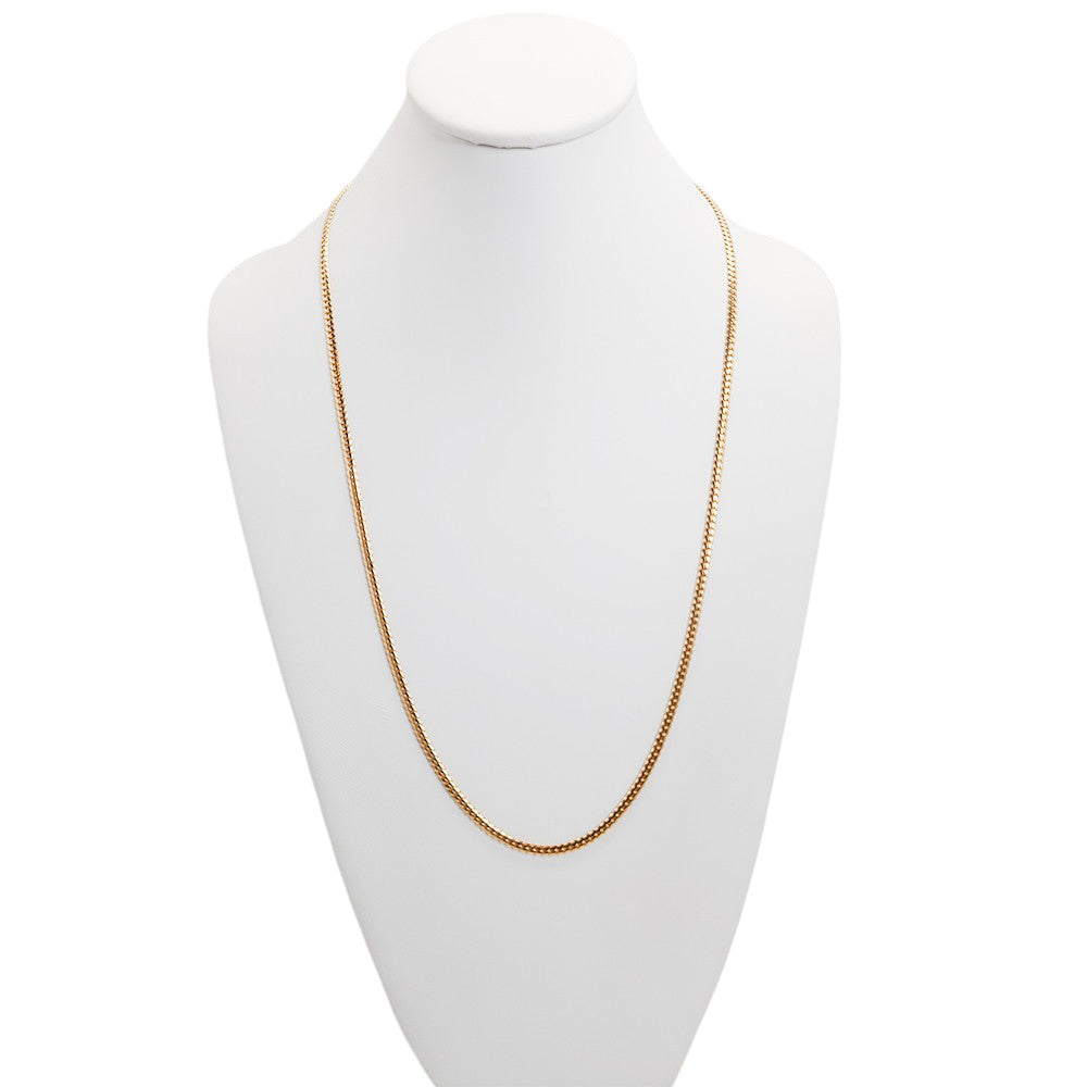 18K Yellow Gold Cuban Link Solid Chain 26'' x 3mm