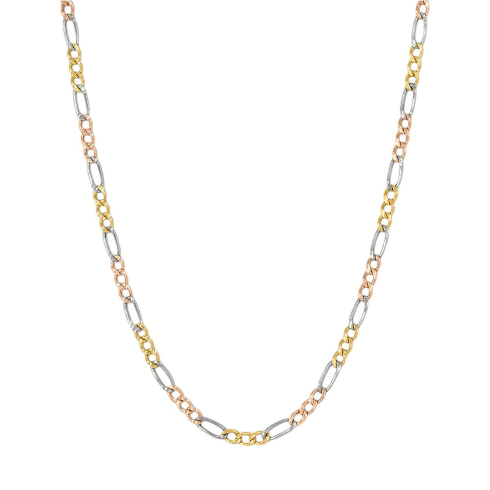 14K Yellow Gold Figaro Hollow Chain 18'' x 4mm