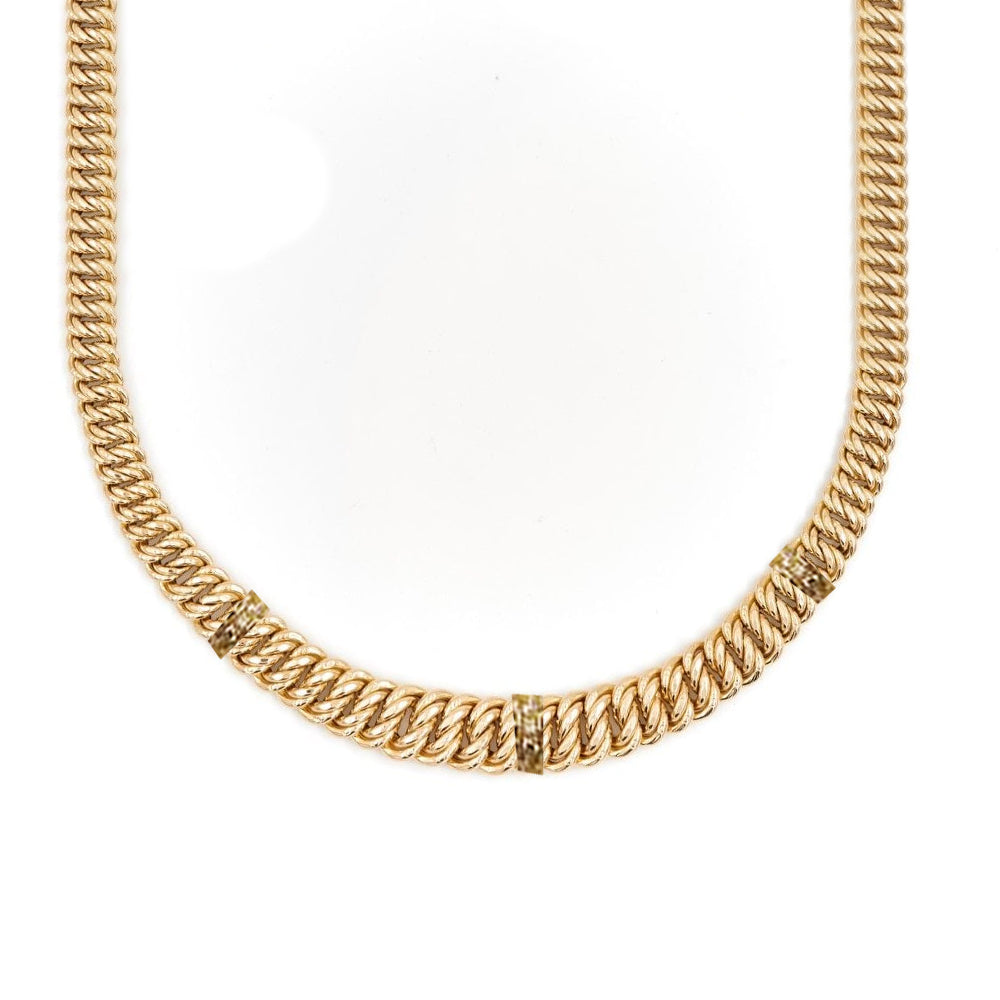 10K Yellow Gold Visantin Chain Necklace 17'' x 7mm