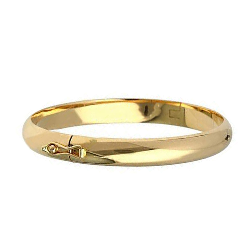 14K Yellow Gold Oval Bangle Bracelet 8'' x 0.5mm