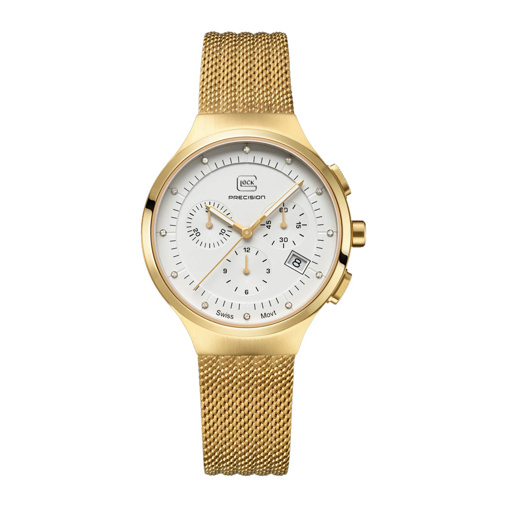 Glock Precision Men Watch Gold Steel Case / Gold Mesh Strap GW-17-1-28