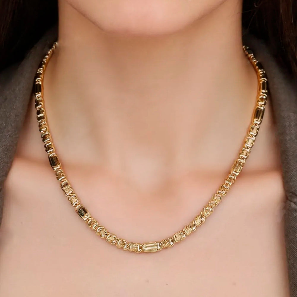 10K Yellow Gold Generic Hollow Chain 22'' x 8mm