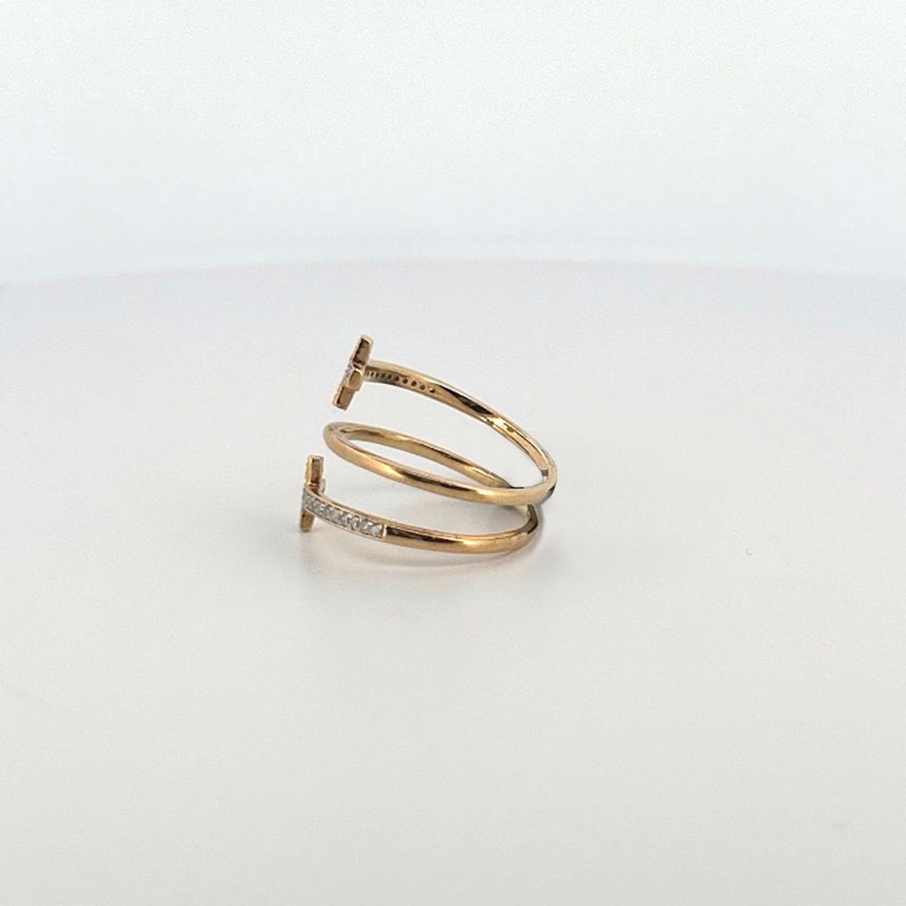 10K Yellow Gold 0.15Ct Round Diamond Ladies Ring