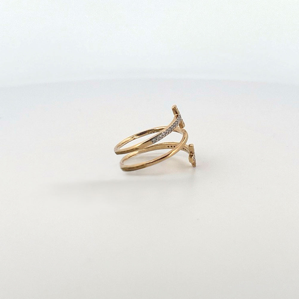 10K Yellow Gold 0.15Ct Round Diamond Ladies Ring