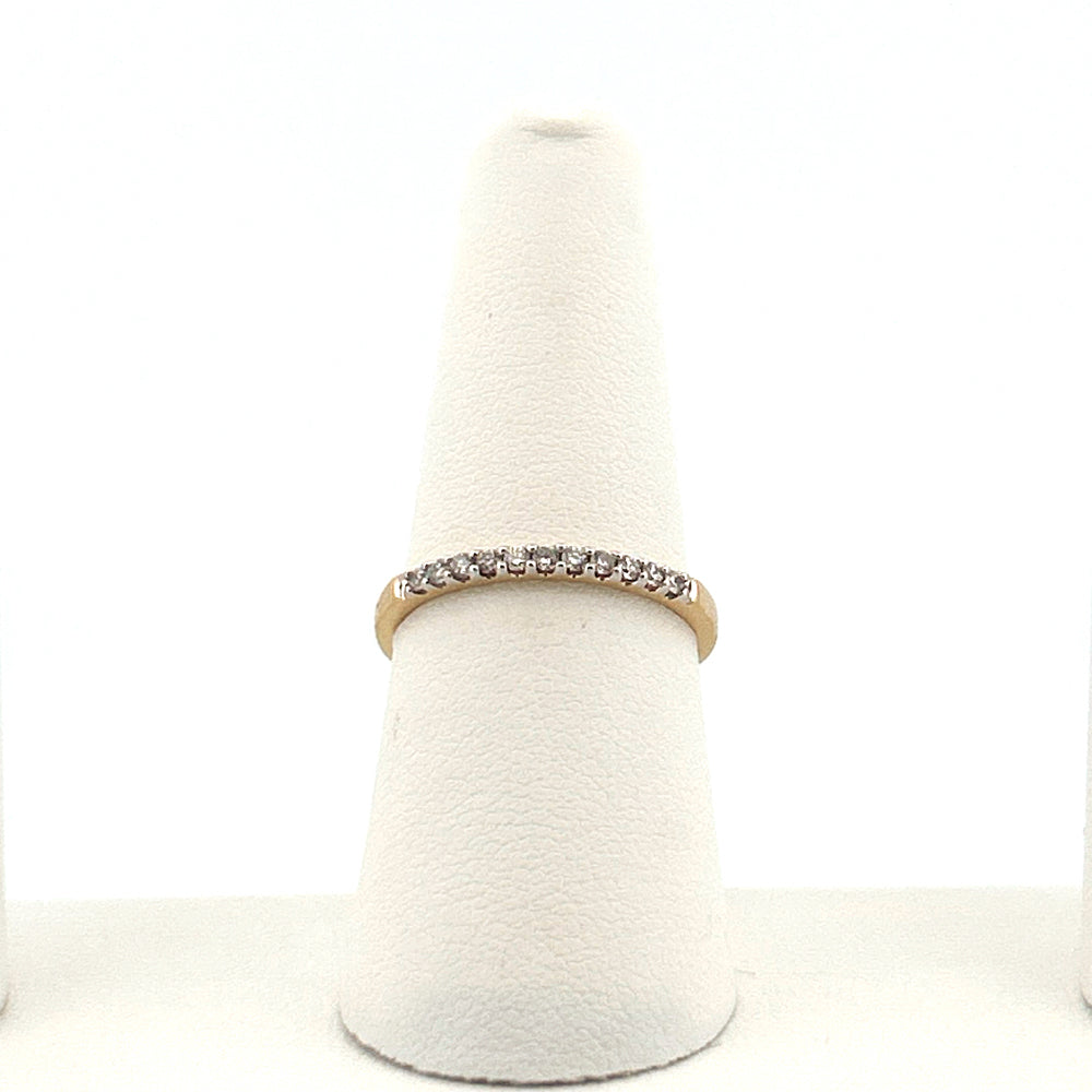 14K Yellow Gold 0.15Ct Round Diamond Ladies Band