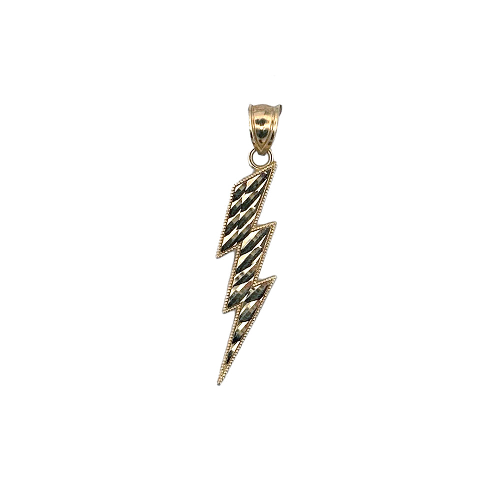 10K Yellow Gold Flash Small Pendant Necklace