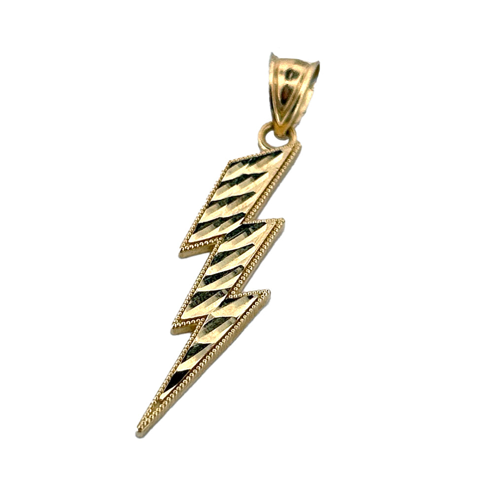 10K Yellow Gold Flash Small Pendant Necklace
